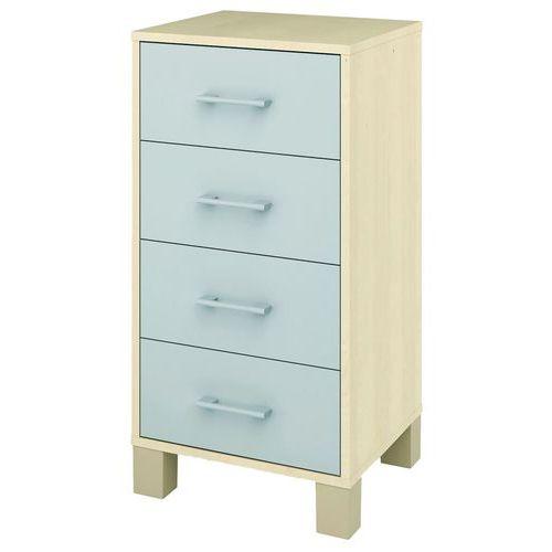 Illustration de : Caisson 4 tiroirs Confetti avec pieds