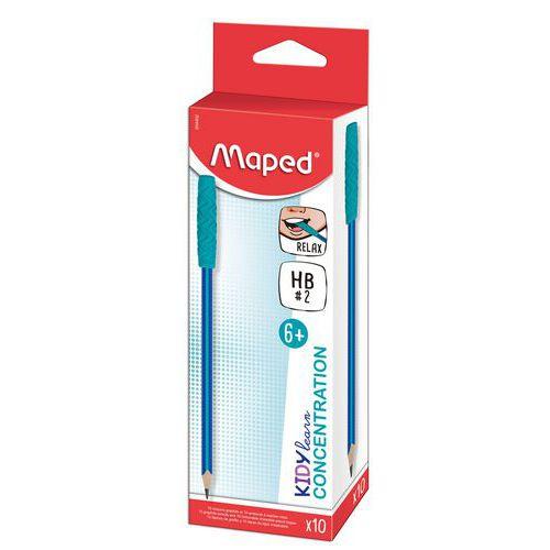 Illustration de : Crayon graphite KIDY LEARN HB + embout relaxant à mâcher - Maped