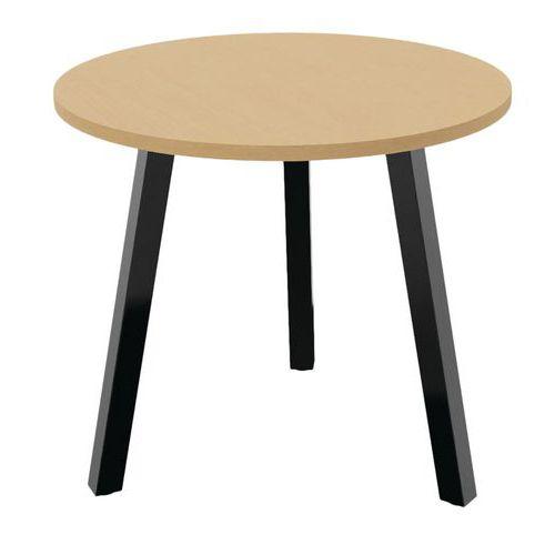 Illustration de : Table de réunion ronde 3 pieds Ø 80 cm Partage