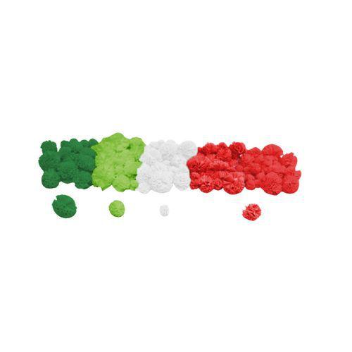 Illustration de : Lot de 100 pompons tulle 4 coloris - Loolipo