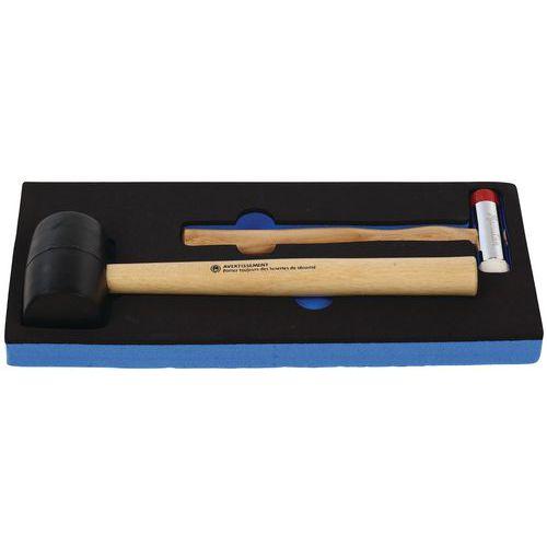 Illustration de : Module 1/3 avec 1 massette et 1 maillet - Manutan Expert