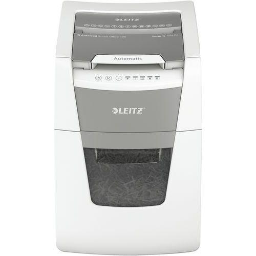 Illustration de : Destructeur de documents coupe croisée - IQautofeed - Leitz