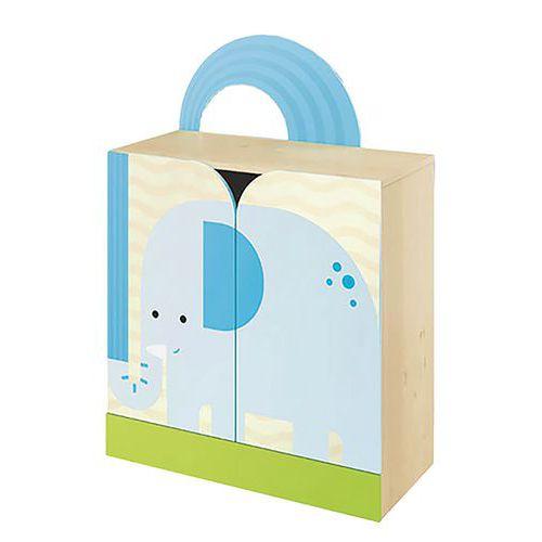 Illustration de : Meuble droit 2 portes - éléphant