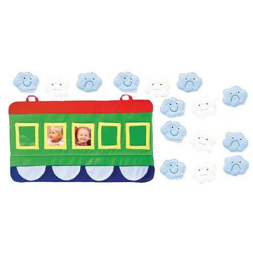 Illustration de : Locomotive avec nuages d'humour