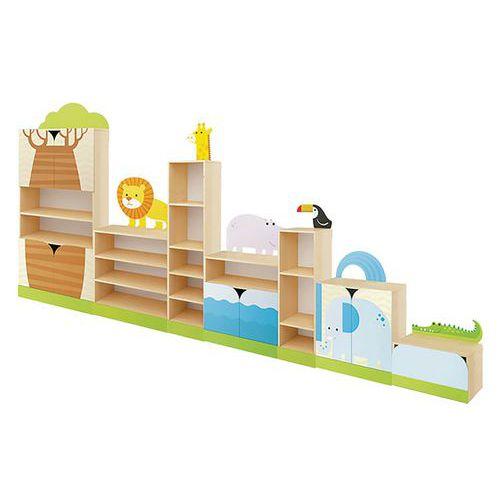 Illustration de : Ensemble de meubles de rangement - jungle