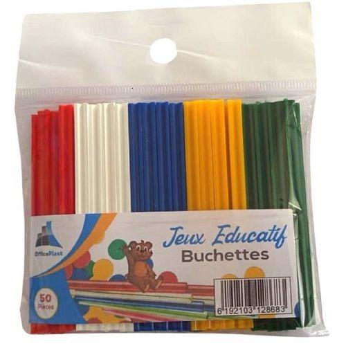 Illustration de : Sachet de 50 bûchettes plastique 8 cm
