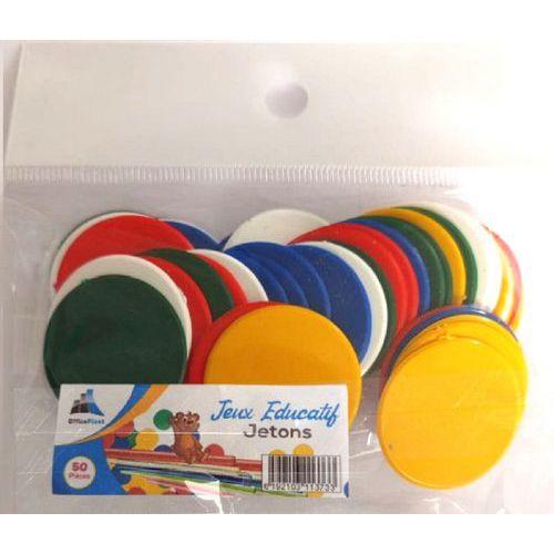 Illustration de : Sachet de 50 jetons plastique ø 30 mm