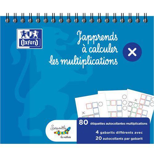 Illustration de : Lot de 80 stickers gabarit multiplication 15x12,5 cm - Oxford