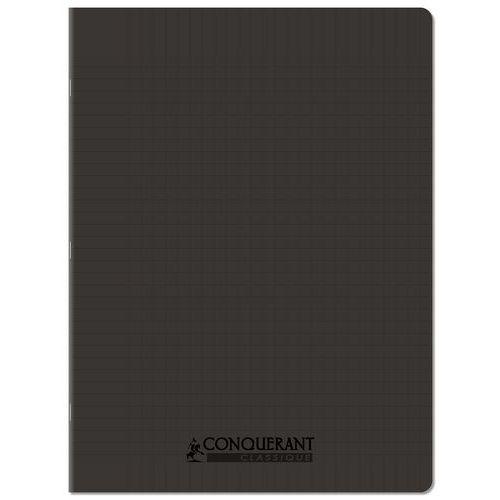 Illustration de : Cahier polypro 90g 48p seyes 24x32 cm noir - Conquérant