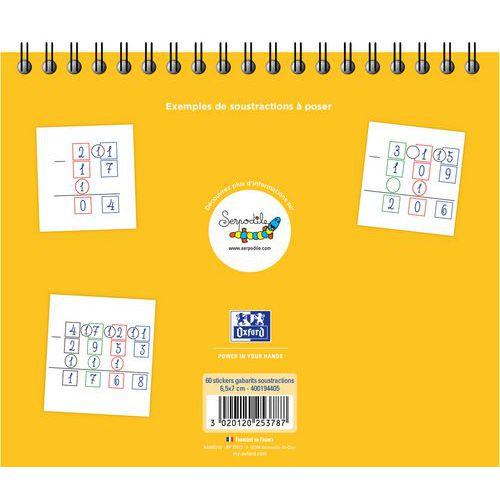 Illustration de : Lot de 60 stickers gabarit soustraction 15x12,5 cm - Oxford