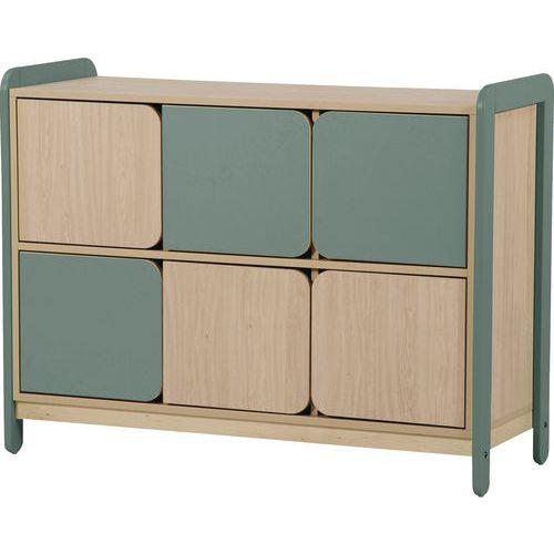 Illustration de : Meuble 3 colonnes avec 6 portes Lili