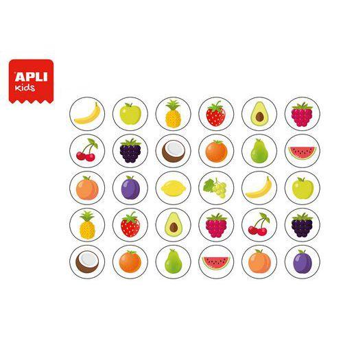 Illustration de : Rouleau 900 gommettes 20mm fruits - Apli