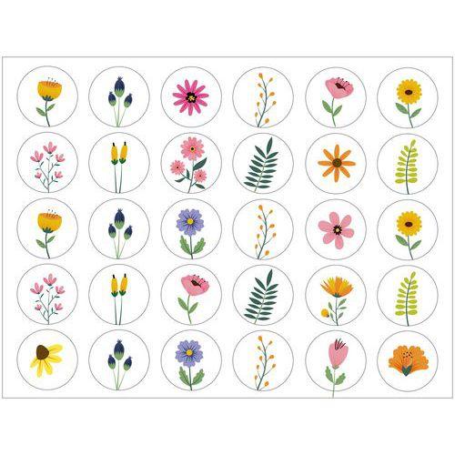 Illustration de : Rouleau 900 gommettes 20mm fleurs - Apli