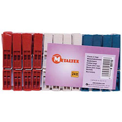 Illustration de : Pince à linge en plastique x24 - Metaltex