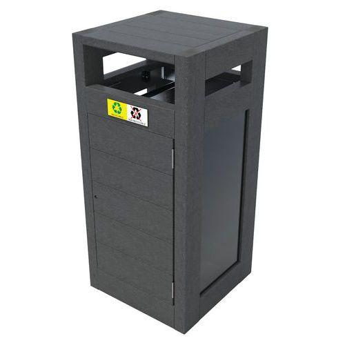 Illustration de : Poubelle Canopée vigipirate tri 2x60L plexi portes sac Espace Urbain