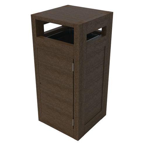 Illustration de : Poubelle Canopée 130L protège p. porte sac plas. recyclé Espace Urbain