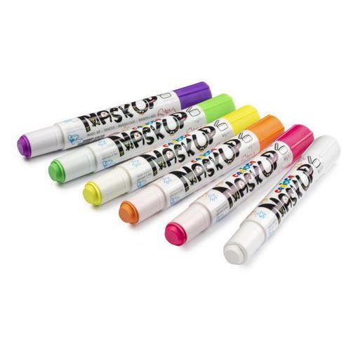 Illustration de : Etui 6 sticks peinture visage néon Maskup - Carioca