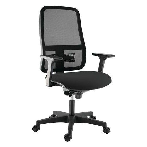 Illustration de : Fauteuil accoudoirs 3D Buz dos résille noire assise tissu M1