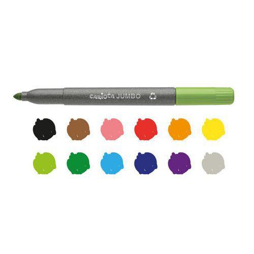 Illustration de : Schoolpack 72 feutres pointe extra large couleurs assorties - Carioca