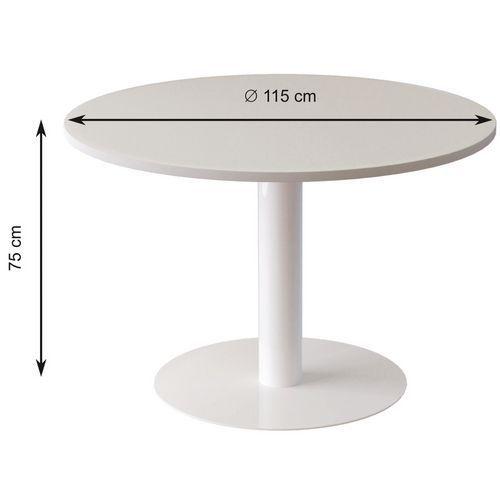 Illustration de : Table de réunion ronde Ø 115 cm Easy Office plateau Blanc Paperflow