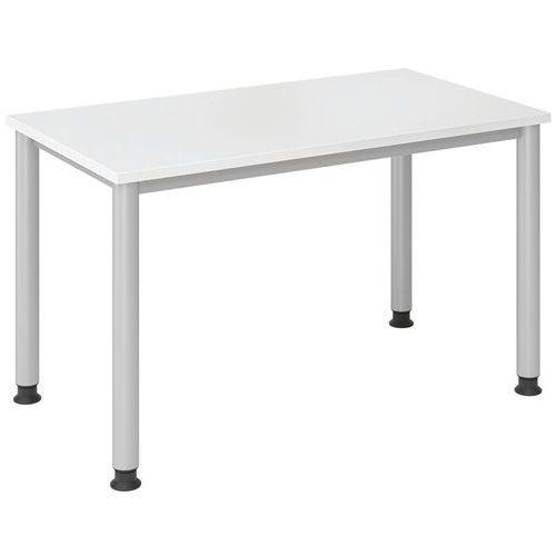 Illustration de : Bureau droit pieds ronds 120 cm - Hammerbacher