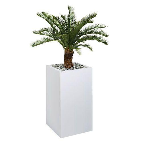 Illustration de : Bac haut métal O'CARRE sur roulettes Palmier