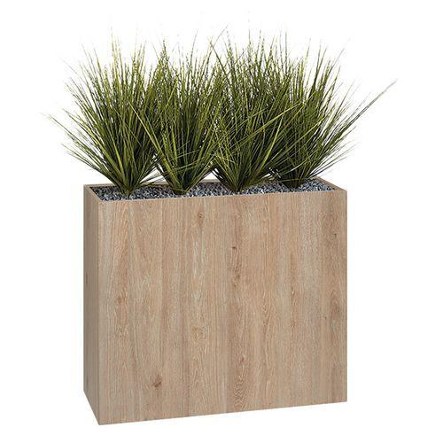 Illustration de : Jardinière bois BOSCO mobile Graminées
