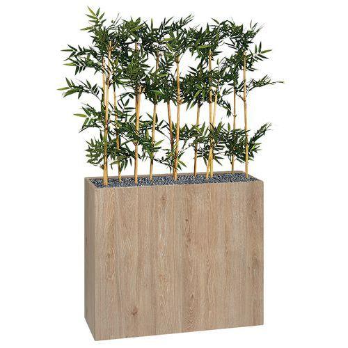 Illustration de : Jardinière bois BOSCO mobile Bambous