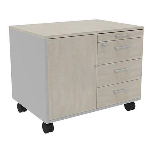 Illustration de : Console mobile IDEA bois 3 tiroirs + 1 plumier + 1 porte