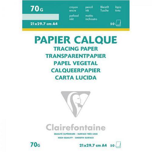 Illustration de : Bloc de 50 feuilles de papier calque 70 g - Clairefontaine