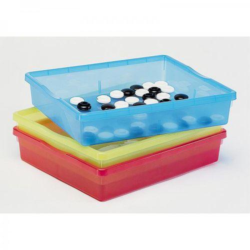 Illustration de : Lot 3 bacs plats multicolores - Nathan