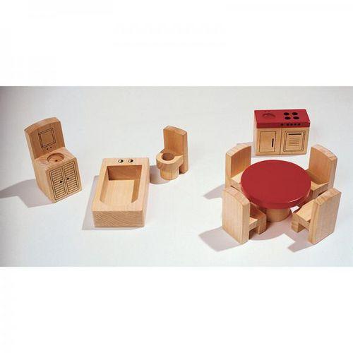 Illustration de : Cuisine et salle de bains maison de poupées - Nathan