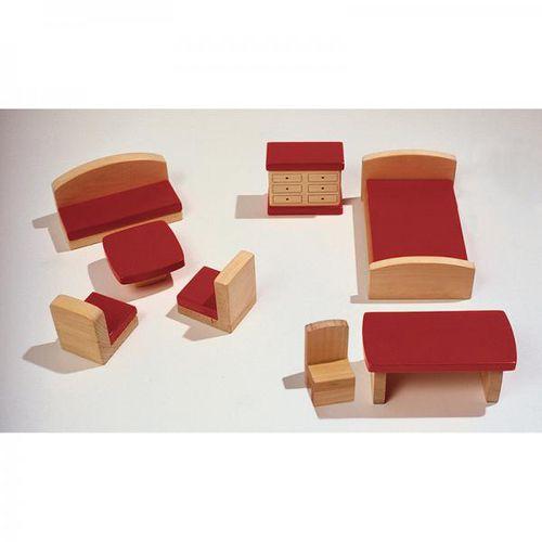 Illustration de : Salon et chambre maison de poupées - Nathan