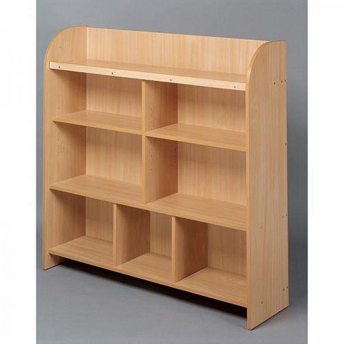 Illustration de : Maxi-meuble à étagères teinte hêtre - Nathan