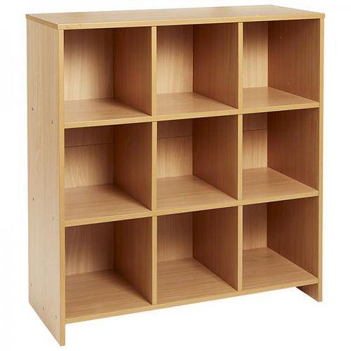 Illustration de : Meuble haut à grandes cases teinte hêtre - Nathan