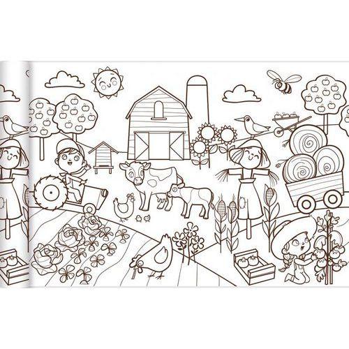 Illustration de : Rouleau à colorier 5mx35cm 'Petit monde agricole' - Avenue Mandarine