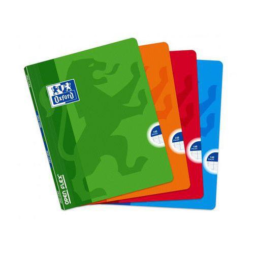 Illustration de : Cahier polypropylène 140 pages 17x22 seyes couleurs openflex - Oxford