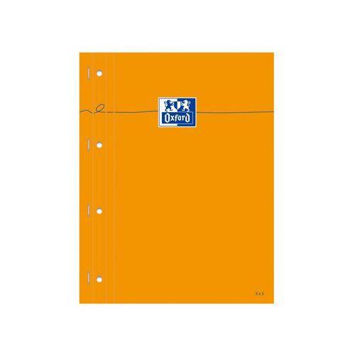 Illustration de : Bloc-notes 160 pages A4 5x5 margé perforé orange - Oxford
