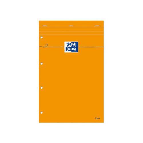Illustration de : Bloc-notes 160 pages A4+ ligné 8mm margé perforé orange - Oxford