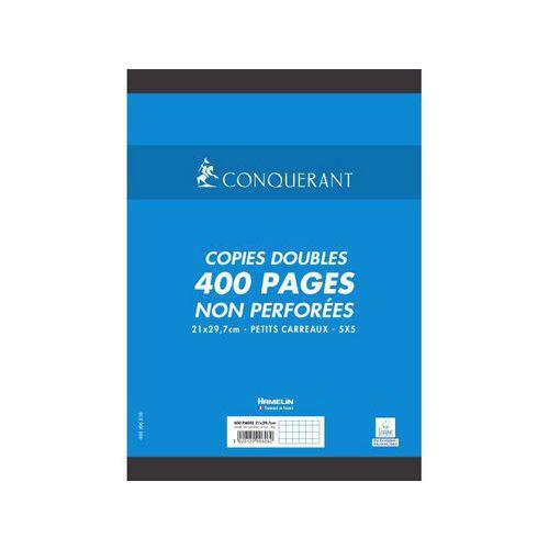 Illustration de : 100 copies doubles A4 seyès blanc non perforées - Conquerant