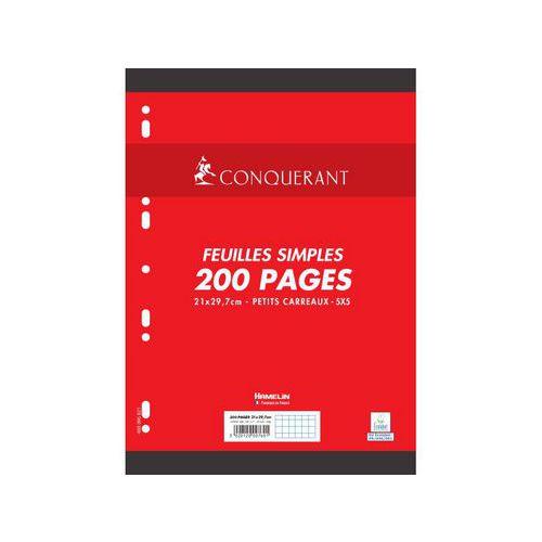Illustration de : 100 feuilles simples A4 blanc 5x5 sous film - Conquérant