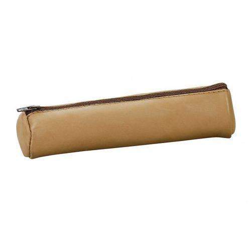 Illustration de : Lot 12 fourre-tout rond 17,5x4 cm cuir naturel beige - Oxford