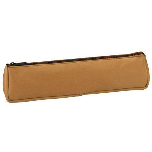 Illustration de : Fourre-tout trapèze 22,5x5x4,5 cm cuir naturel beige - Oxford