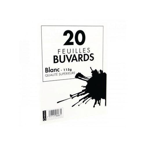 Illustration de : Pochette 20 buvards blancs 16x21cm 115g cambridge