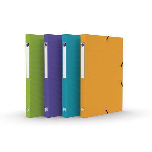 Illustration de : Boîte 24x32 dos25mm +élastique en PP coloris assortis Menphis - Oxford