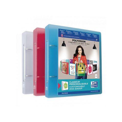 Illustration de : Classeur PP 17x22 cm dos 4 cm 2 anneaux Polyvision - Oxford