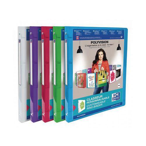 Illustration de : Classeur polypropylène translucide A4 dos 20 couleurs - Oxford