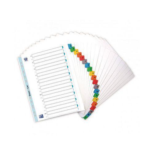 Illustration de : Jeu 20 intercalaires alpha A4XL blanc carte 170g 20 positions - Oxford