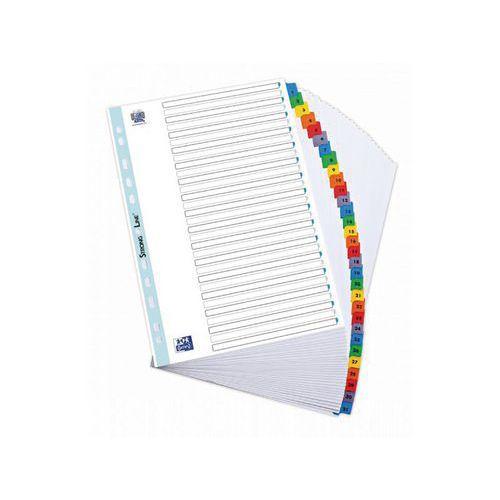 Illustration de : Jeu 31 intercalaires numériques A4 blanc carte 170g - Oxford