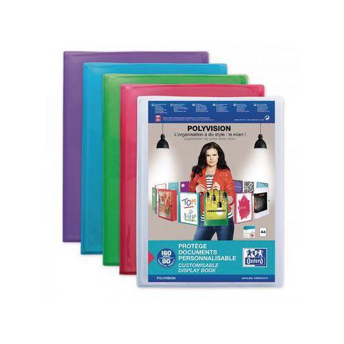 Illustration de : Protège-documents 80 pochettes A4 translucide couleurs - Oxford